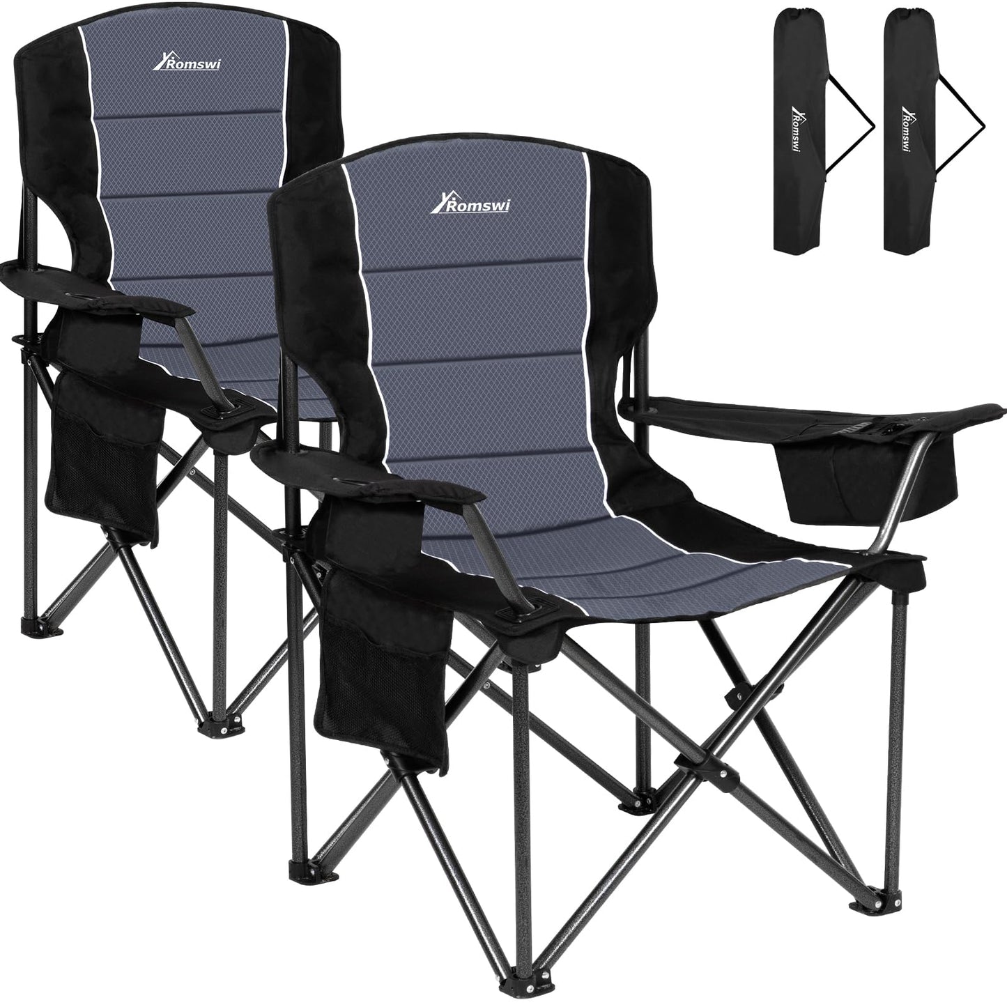 ROMSWI Oversized Heavy Duty Camping Chairs - 500 LBS Support