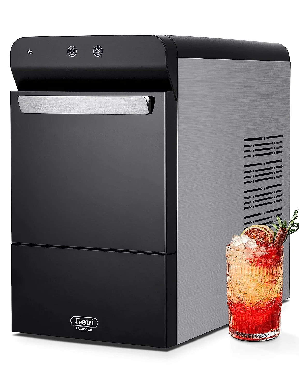 V2.0 Countertop Nugget Ice Maker | Self Cleaning Pellet Ice Maker | Open and Pour Refill | Stainless Steel Housing |