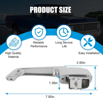 DICMIC Front Driver & Passenger Side Exterior Door Handle Compatible with 1967-1972 Chevrolet C/K 10 20 30 GMC C/K 15 25 35 1500 2500 3500 Blazer Jimmy Pickup Replace# 3927895, 3927899