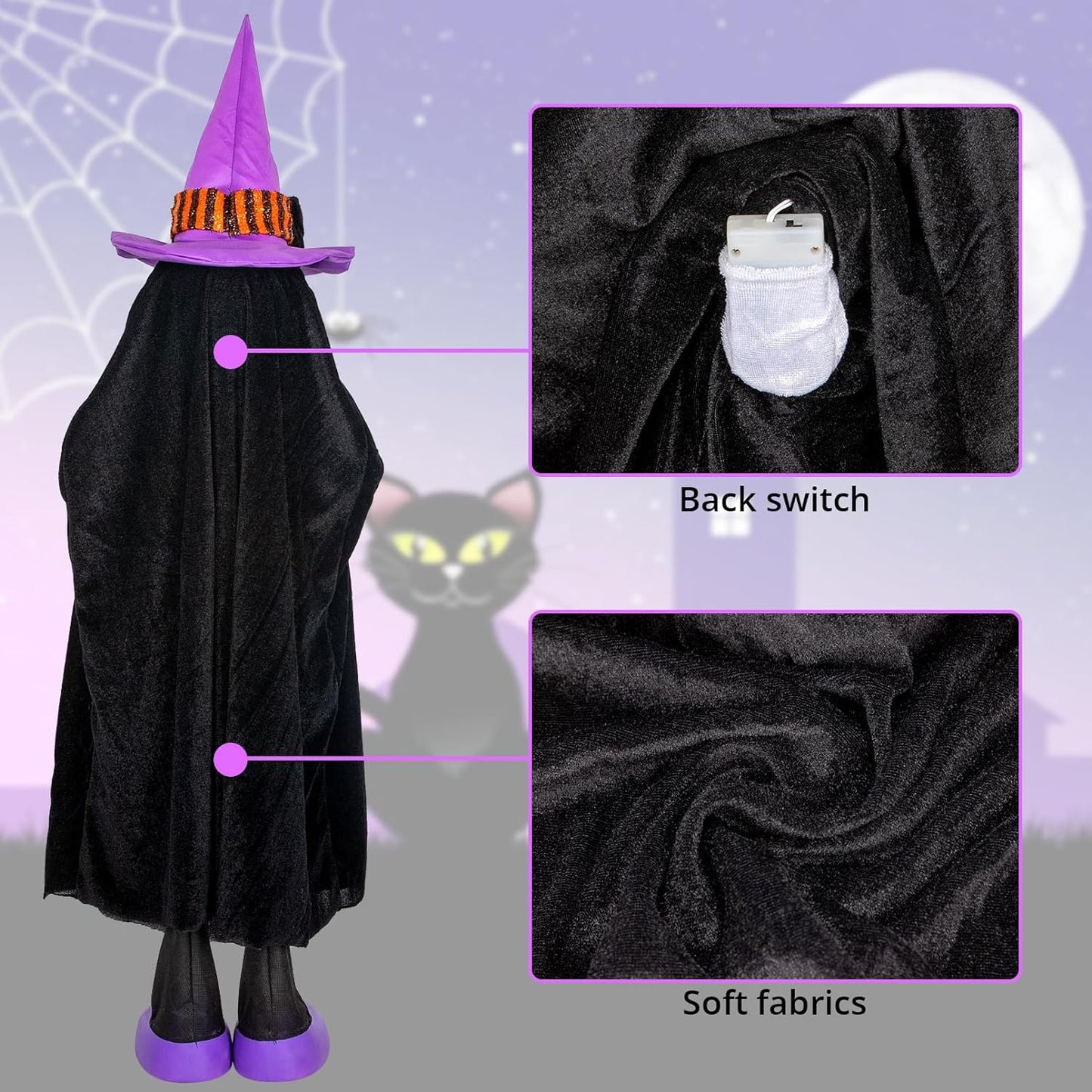 Halloween Decorative Porch 4-Pack Trick-or-Treat Jack-O-Lanterns