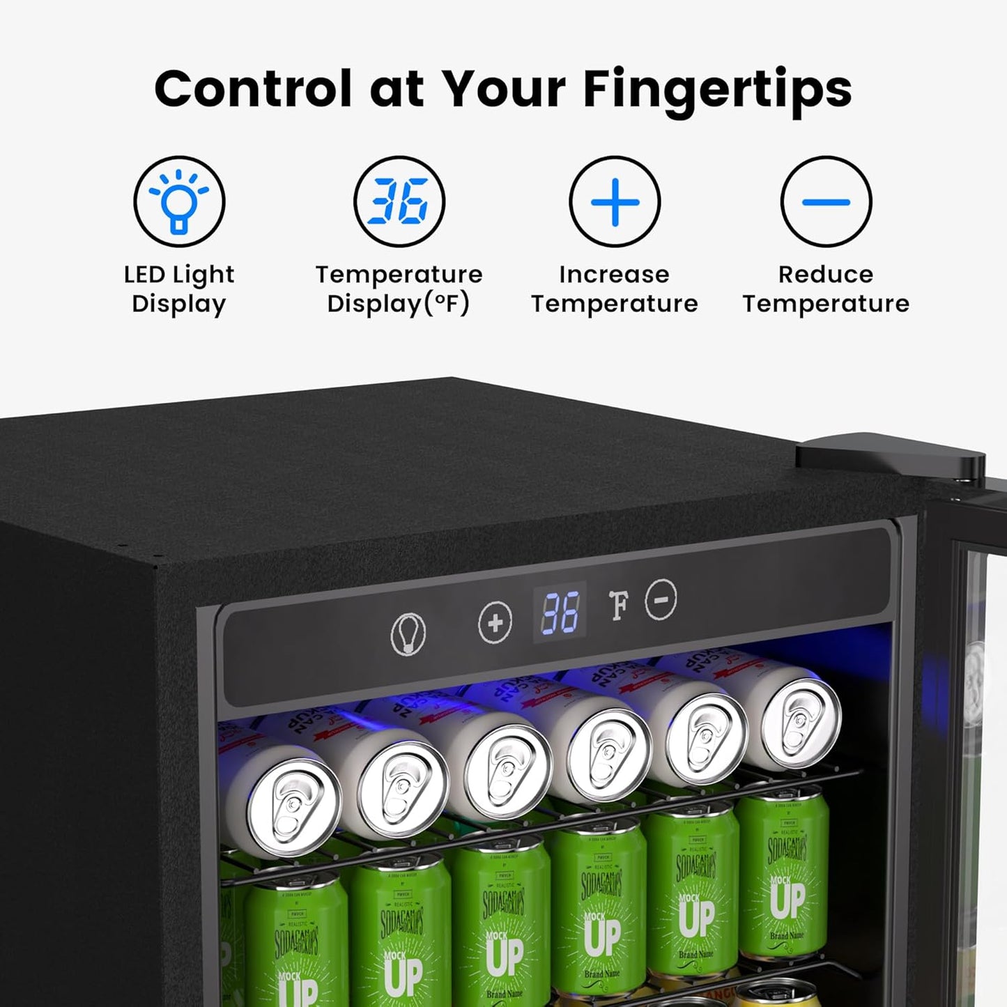 Feelfunn 4.5 Cu.Ft Beverage Refrigerator Cooler - 145 Can Mini Fridge Glass Door for Soda Beer Wine, Small Refrigerator for Bedroom Office Home Bar, 4 Adjustable Shelves, Silver