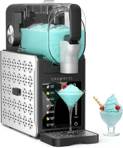 CROWNFUL Slushie Machine for Home, 101oz (64oz Liquid Fill) Frozen Drink Maker, No Ice Needed, 6 Programs for Soft Serve, Frozen Margaritas, Frappés and more, Auto-Clean, Maintains Freshness for 12hrs
