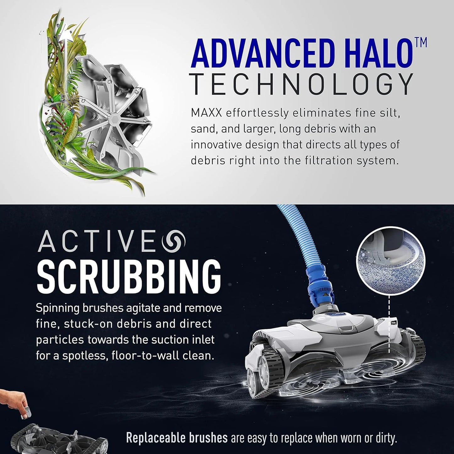 Premium Suction-Side Automatic Pool Cleaner for All In-Ground Pool Surfaces, Smart Navigation, Energy Efficient, Halo Technology for Easy Debris Removal