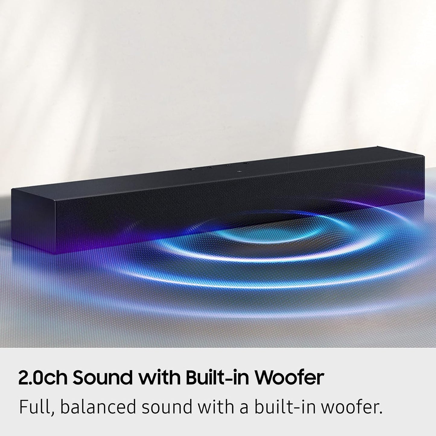 Samsung B-Series Soundbar HW B400F 2.0 ch Soundbar with Built in Subwoofer (2025 Model) One Remote Control, Surround Sound Expansion, Voice Enhance Mode