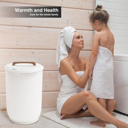 SAMEAT Heated Towel Warmer Bucket with Wood Handle