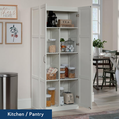 SAUDER White Finish Storage Cabinet / Pantry Cabinets