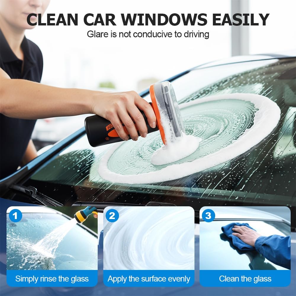 Handheld Glass Oil-Film Remover, 2026 New Upgrade Emulsion Cleaner Glass Cleaning Board, Automotive Oil Film Cleaning Brush for Car Windows (2, One Size)