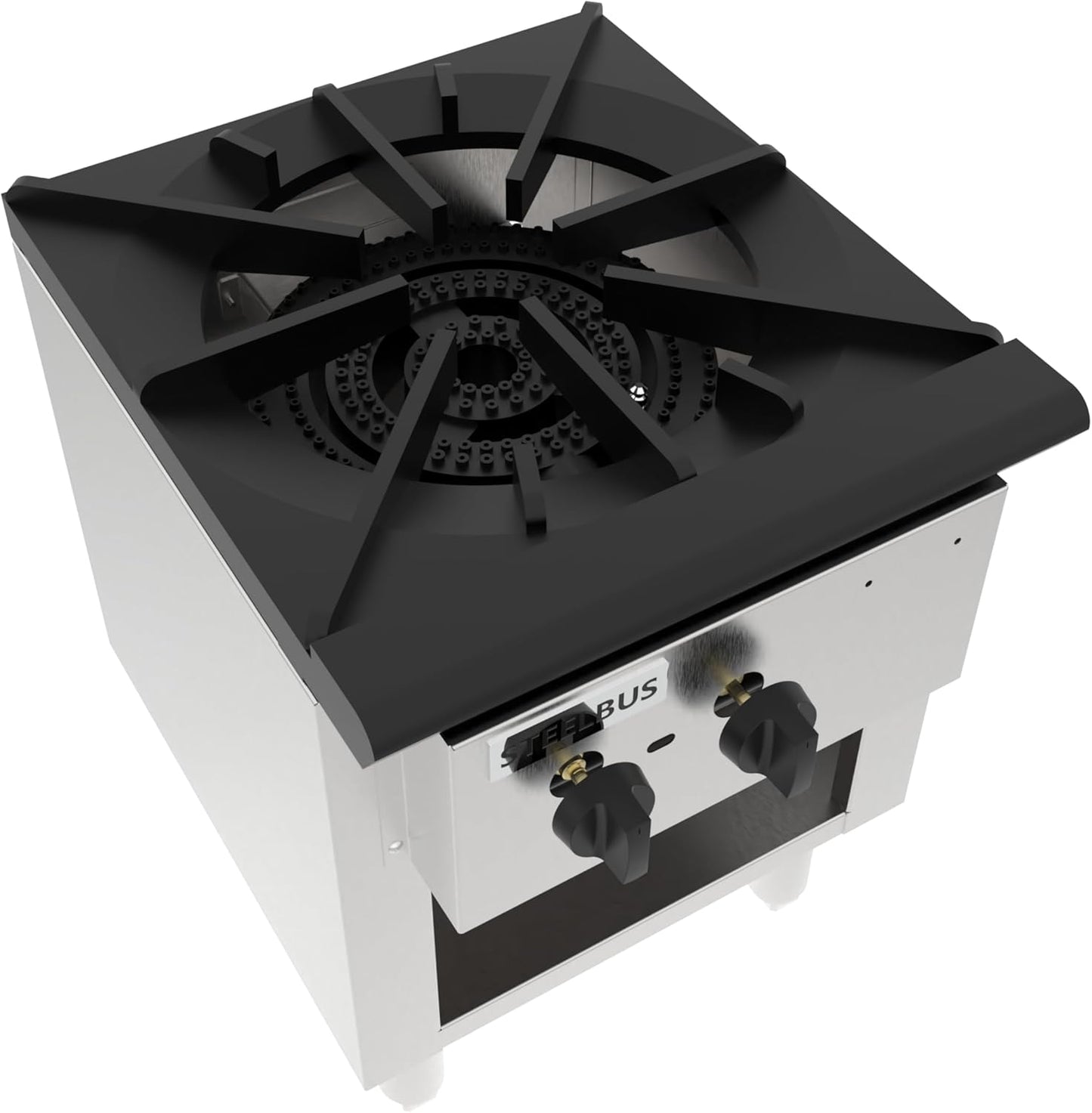 Commercial Single Burner Wok Range with Storage Cabinet, 90,000 BTU Heavy Duty Cast Iron, Natural Gas/Propane, Stainless Steel Restaurant Stockpot Stove for Professional Kitchens