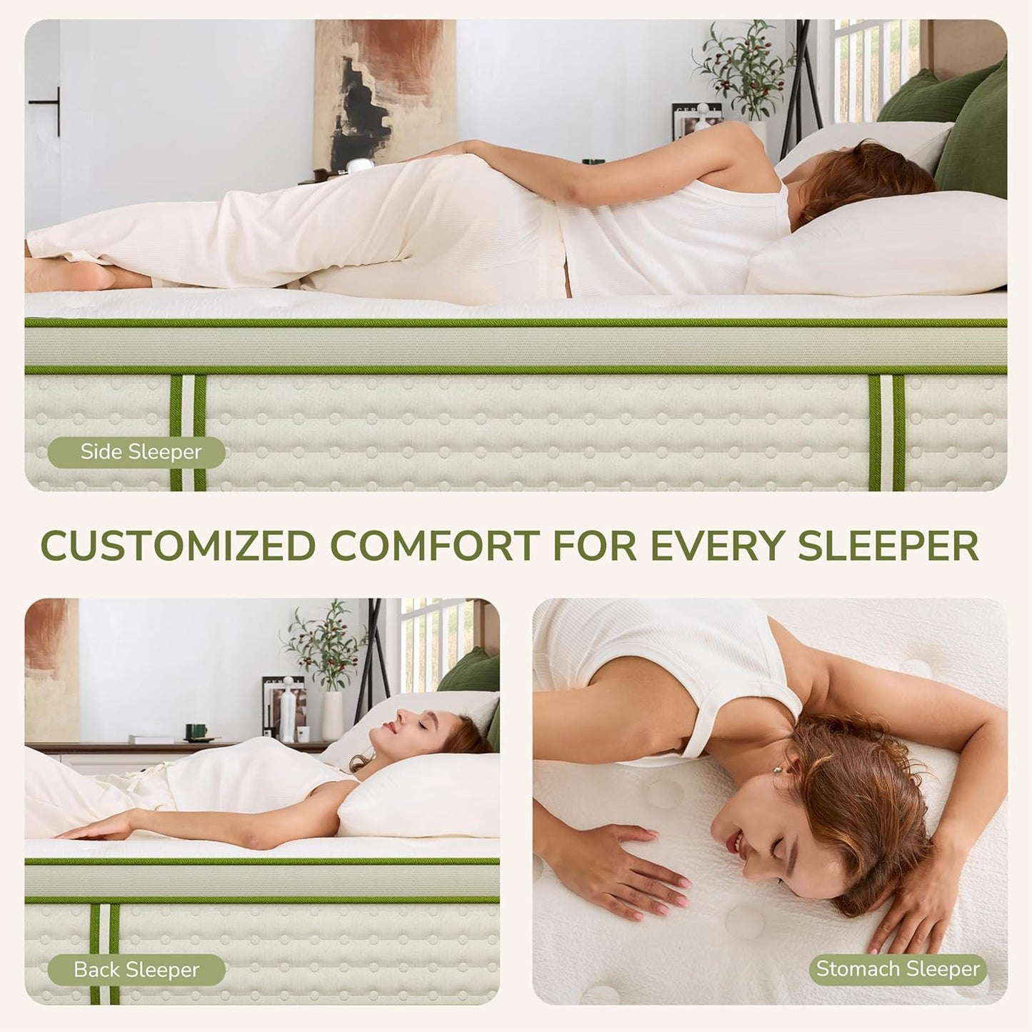 Queen Mattress 10 Inch Hybrid Memory Foam Mattress in a Box with Individual Pocket Innerspring for Motion Isolation & Pressure Relief, Edge Support, Medium Firm