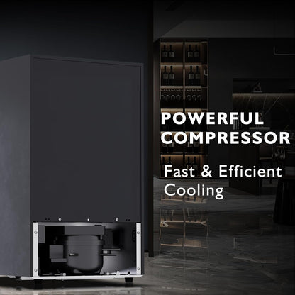24 Bottle Mini Fridge, Small Freestanding Wine Cooler Refrigerator for Red and White with 40-66F Digital Temperature Control Glass Door