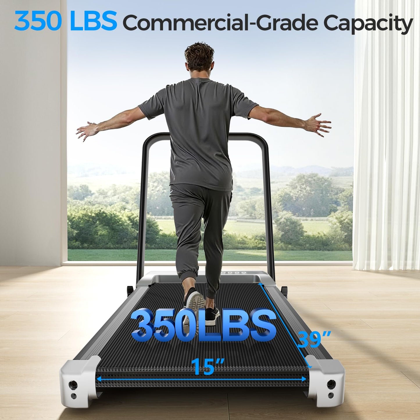 SHINEMAOS Walking Pad Treadmill with 8% Incline and Remote