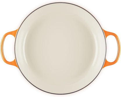 Le Creuset Enameled Cast Iron Signature Braiser 3.5 qt., Flamme Doree with Crucible Knob