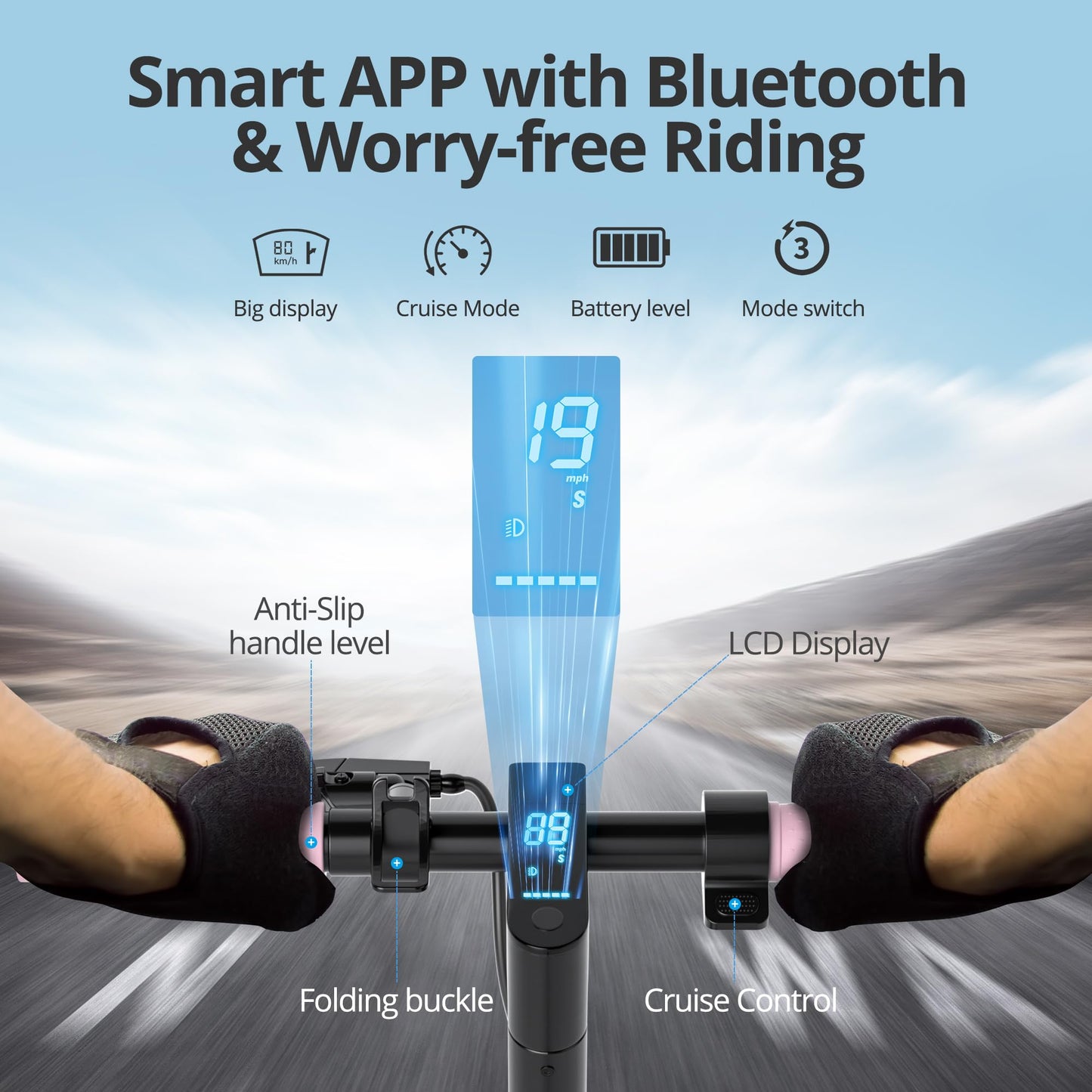 ROINSIDE Electric Scooter - Long-Range, 350W/500W Motor