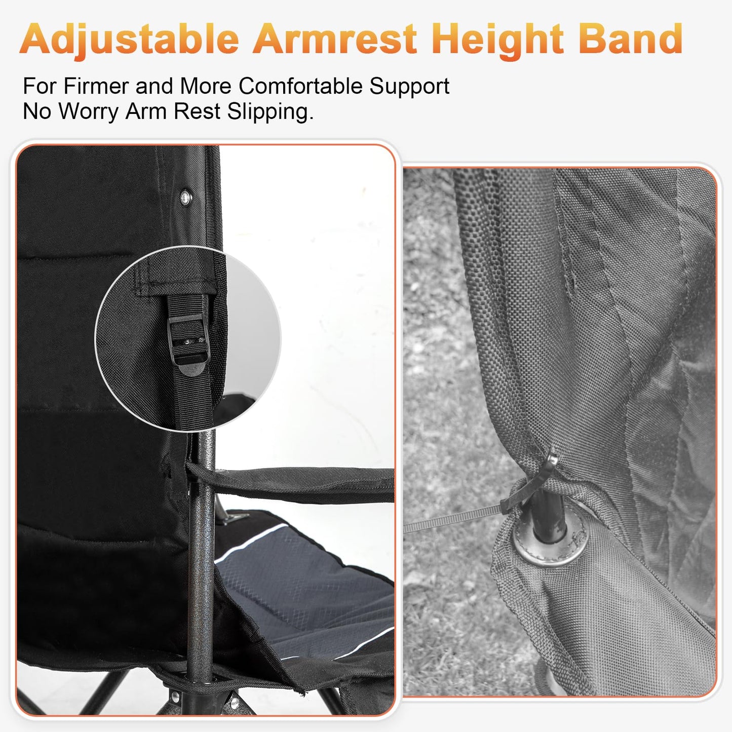 ROMSWI Oversized Heavy Duty Camping Chairs - 500 LBS Support