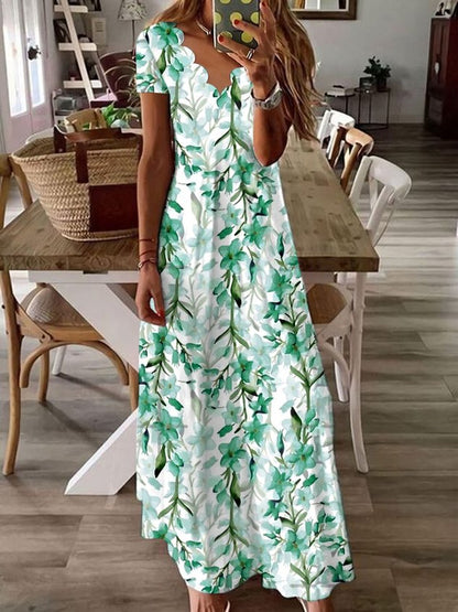 V Neck Vacation Regular Fit Dress