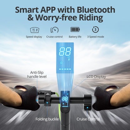 ROINSIDE Electric Scooter - Long-Range, Fast, Foldable Escooter