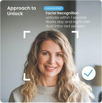 Lockly Visage Zeno Series Smart Lock, Facial Recognition & Fingerprint Keyless Entry Door Lock, Built-in Wi-Fi Deadbolt with Apple Home Key, PIN Genie Keypad, App Remote Control, Easy Installation