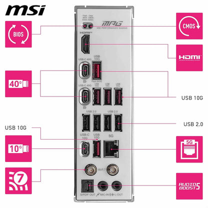 MSI MPG X870E Edge TI WiFi Motherboard, ATX - Supports AMD Ryzen 9000/8000 / 7000 Processors, AM5-80A SPS VRM, DDR5 Memory Boost 8400+MT/s (OC), PCIe 5.0 x16, M.2 Gen5, Wi-Fi 7, 5G LAN