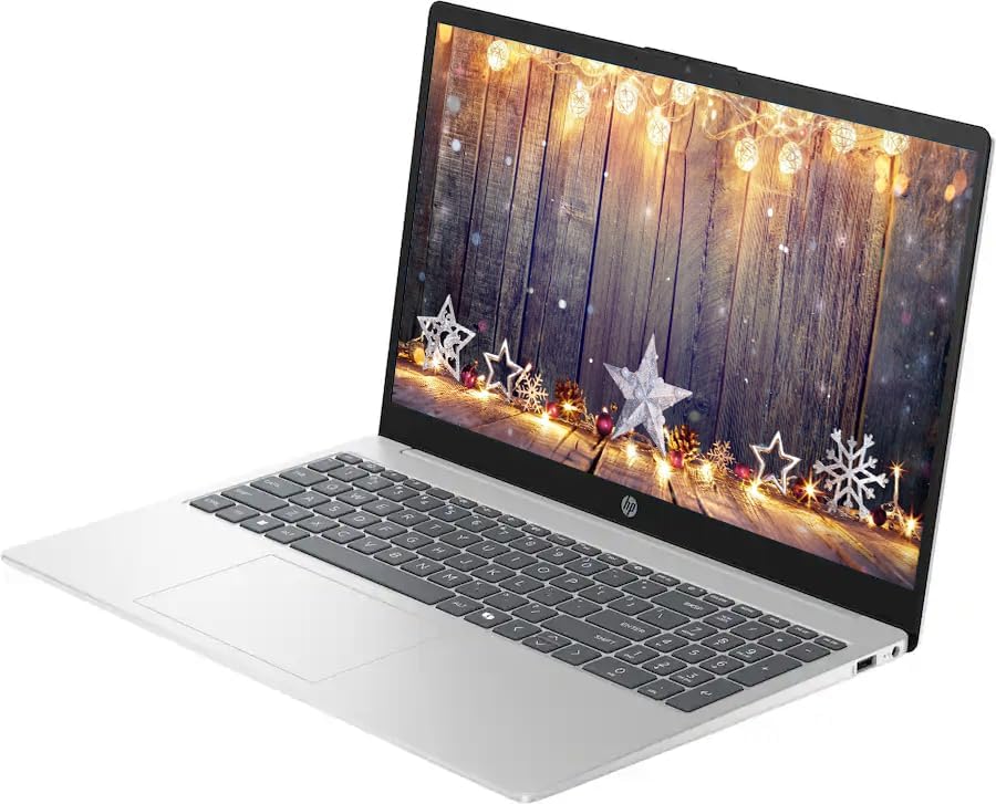 HP 15.6" Business Laptop with Microsoft Office 365 with Copliot AI, 16GB RAM 128GB SSD, Quad-Cores Intel Processor, Windows 11, PLUSERA Earphones, Natural Silver