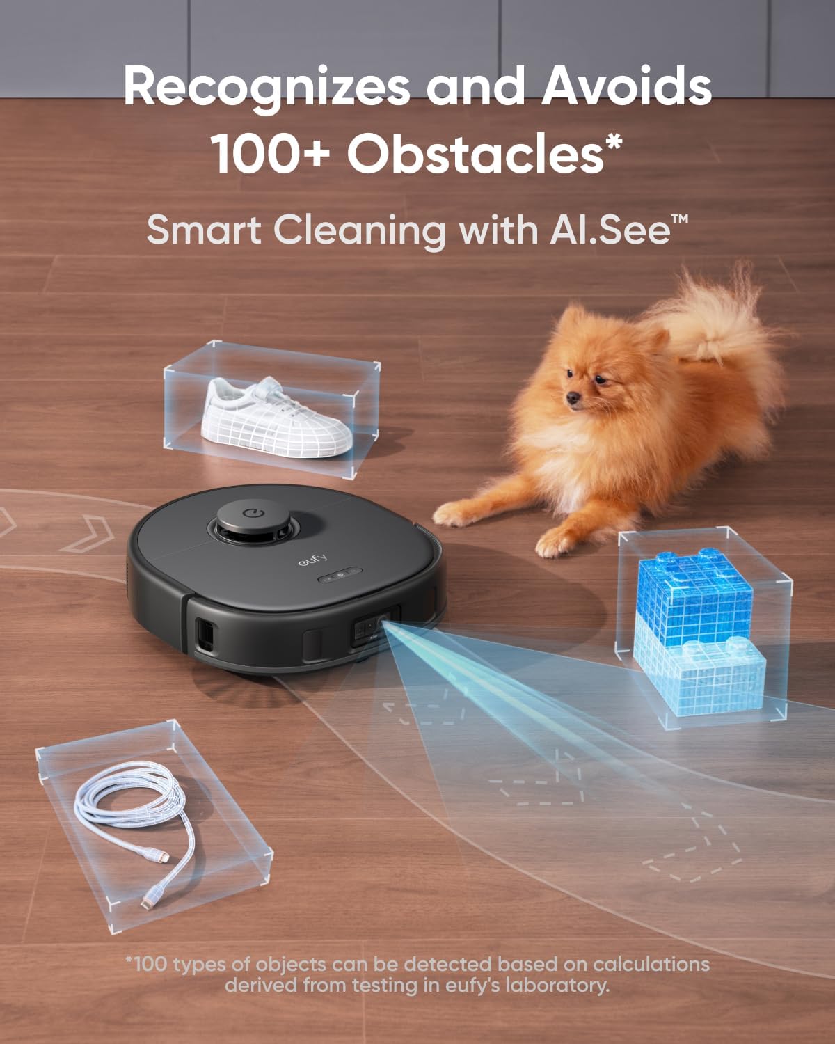 eufy X10 Pro Omni Robot Vacuum and Mop Combo, 8,000 Pa, Dual Mops with 12 mm Auto-Lift and Carpet Detection, AI Obstacle Avoidance, Auto Mop Washing&Drying, Self-Emptying, Self-Refilling
