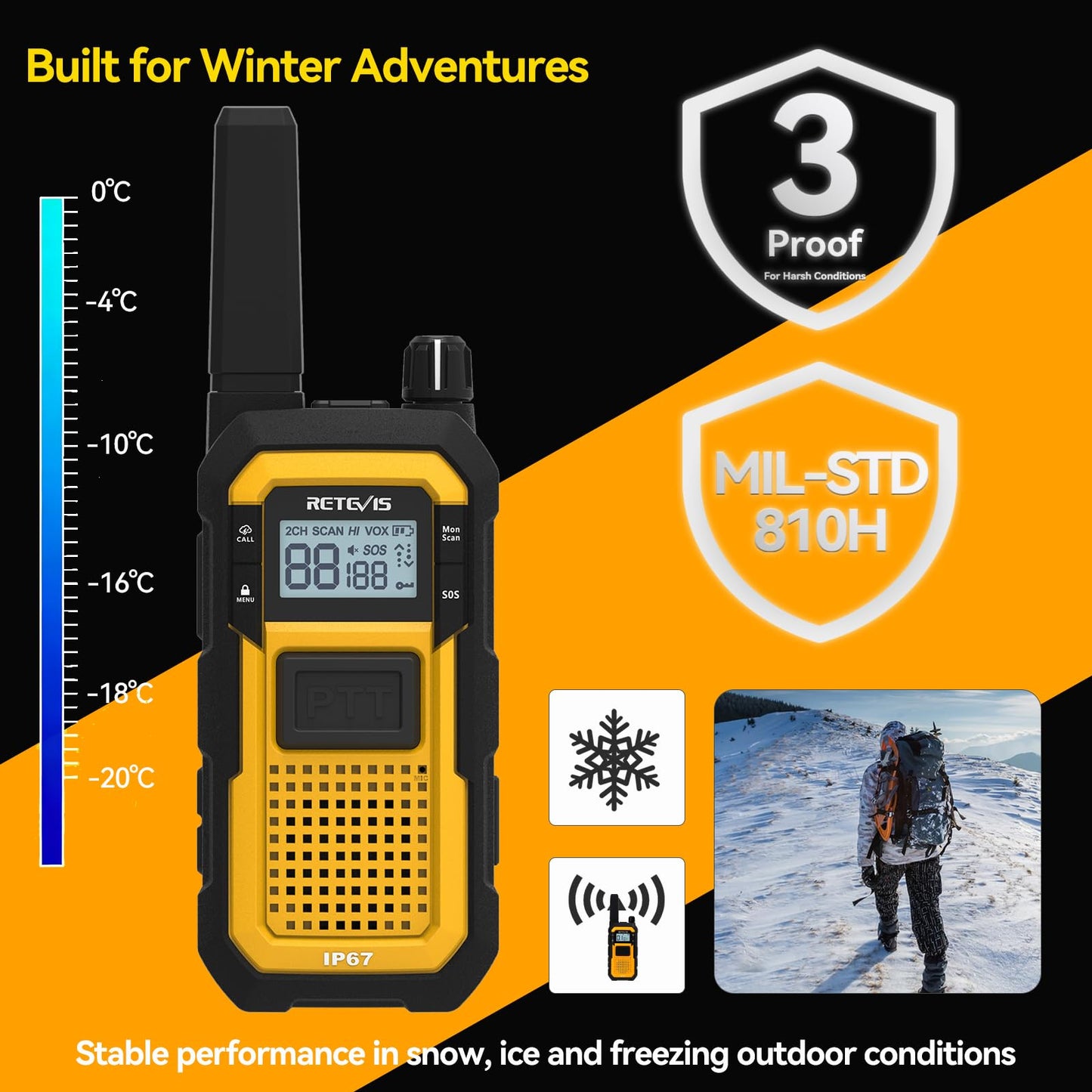 RETEVIS RB48 FRS Walkie Talkies - Long Range & Waterproof