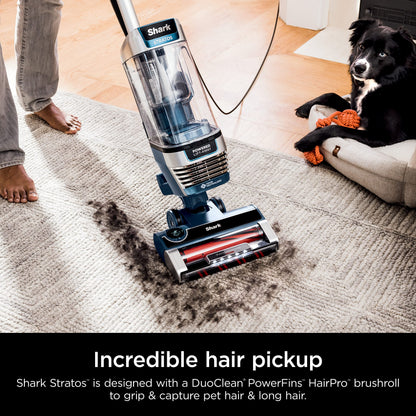 SHARK Upright Vacuum Stratos with DuoClean PowerFins Navy