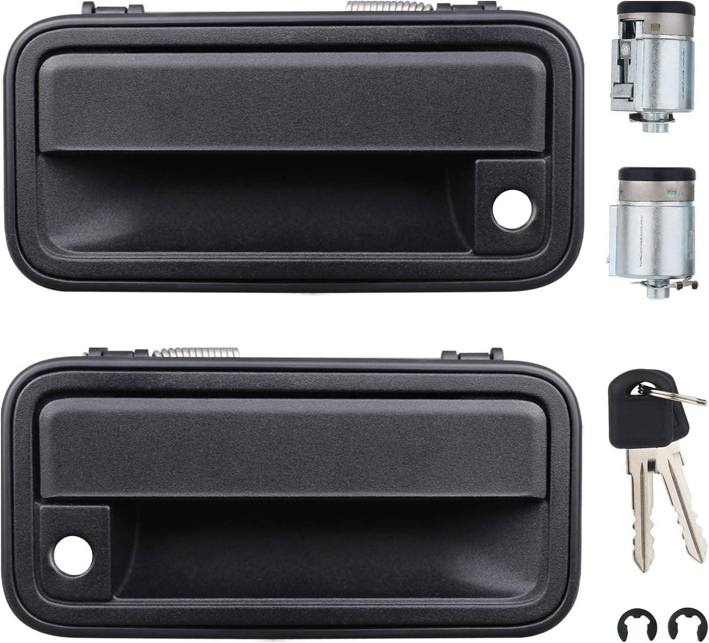 APPERFiT All Metal Exterior Door Handles w/Key Lock Cylinders Compatible with 1995-2000 Chevrolet Chevy/GMC C1500 C2500 C3500 K1500 K2500 K3500 Suburban Tahoe Yukon 15742229 15742230