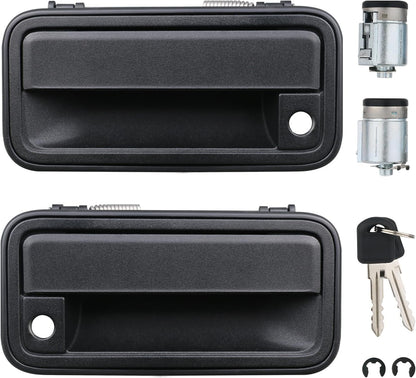 APPERFiT All Metal Exterior Door Handles w/Key Lock Cylinders Compatible with 1995-2000 Chevrolet Chevy/GMC C1500 C2500 C3500 K1500 K2500 K3500 Suburban Tahoe Yukon 15742229 15742230