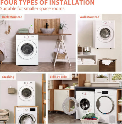 Compact Dryer 1.8 cu. ft. Portable Clothes Dryers with Exhaust Duct