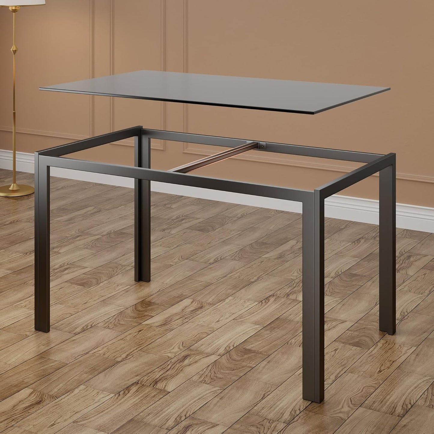 Bealife Kitchen Dining Table Set for 4, Tempered Glass 5 Piece Table and Chairs Set Modern for Home, Kitchen, Living Room, Dining Room (Black)