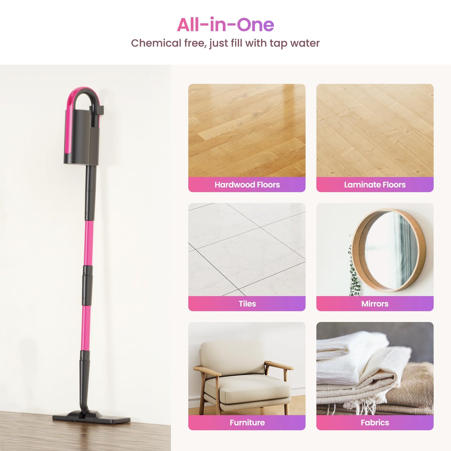 SCHENLEY 19-in-1 Steam Mop with Detachable Handheld Steamer