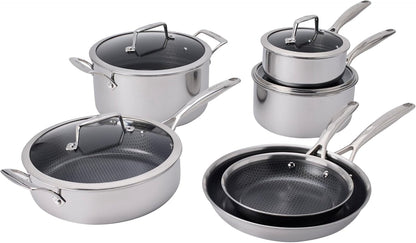 Henckels Paradigm Ceramic 10-pc Stainless Steel Dual Performance Cookware Set