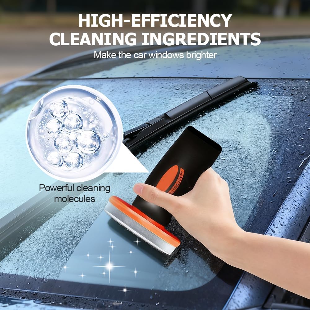 Handheld Glass Oil-Film Remover, 2026 New Upgrade Emulsion Cleaner Glass Cleaning Board, Automotive Oil Film Cleaning Brush for Car Windows (2, One Size)