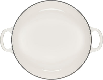 Le Creuset Enameled Cast Iron Signature Petal Braiser, 2.25 qt., White w/Gold Knob