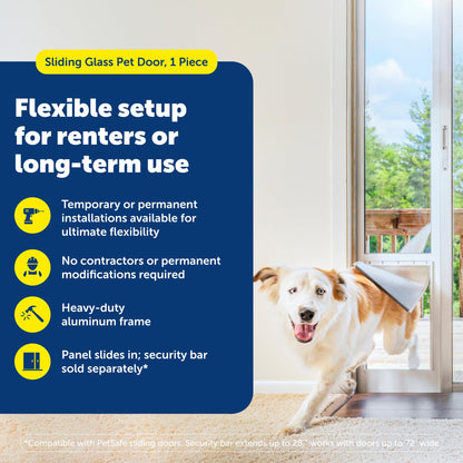 PETSAFE Sliding Glass Pet Door - No-Cut DIY Install for Renters