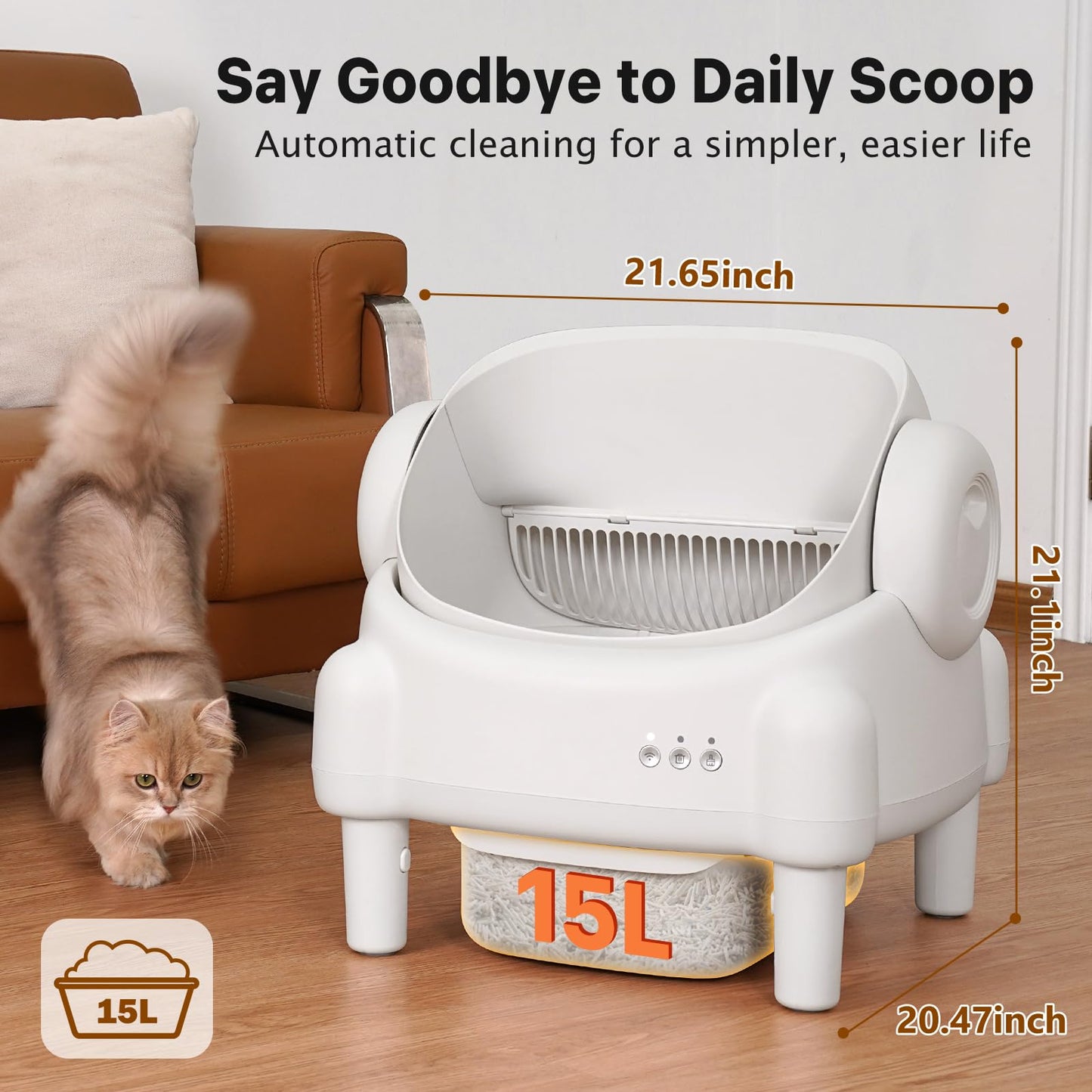 PARUUNTYS Self Cleaning Litter Box with App Control for Cats