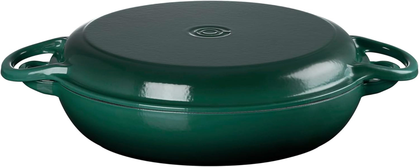 Le Creuset Enameled Cast Iron Multifunction Braiser with Grill Pan Lid, 3.5 qt., Artichaut
