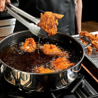 HexClad Hybrid Nonstick 18-Piece Cookware Set, 2, 3, and 8Qt Pots with Lids, 2 Silicone Trivets, 8", 10", and 12" Pans with Lids, 7Qt Chicken Fryer with Lid, and 14" Wok with Lid, Stay-Cool Handles