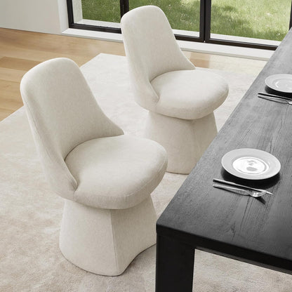 KISLOT Swivel Dining Chairs Set of 4, Upholstered Mid Century Modern Deskchair with High Back, Linen Fabric Kitchen Chairs for Dining Room, Bedroom, Dressing Room, Linen