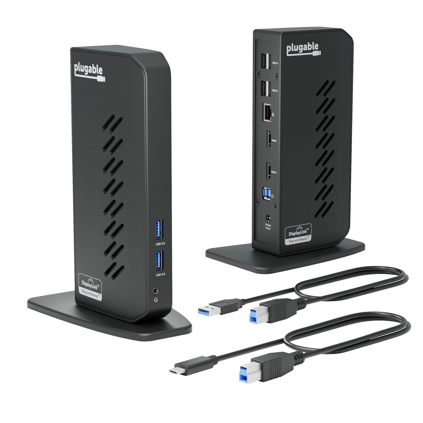 PLUGABLE Dual 1080p HDMI Docking Station for USB-C & USB 3.0