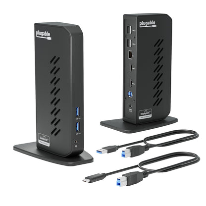 PLUGABLE Dual 1080p HDMI Docking Station for USB-C & USB 3.0