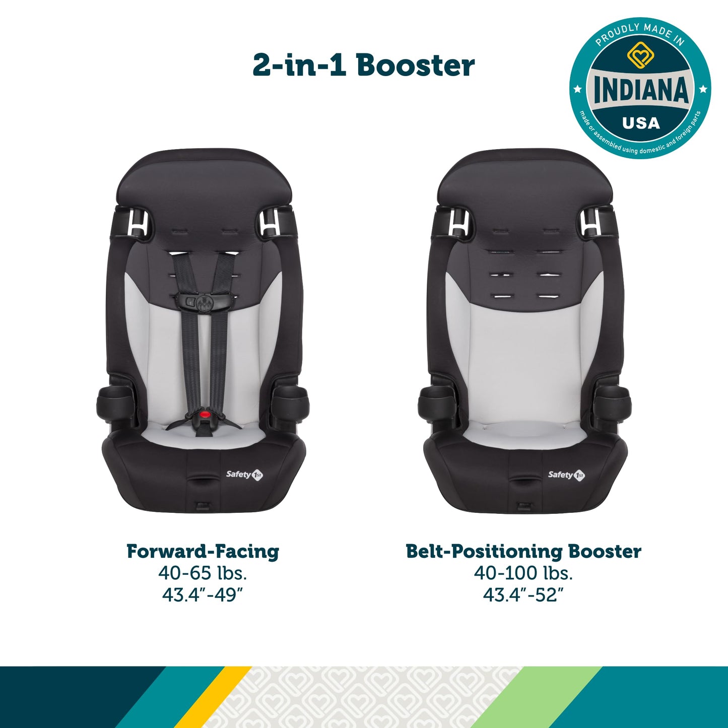 SAFETY 1ST Grand 2-in-1 Booster Car Seat for Kids 40-100 lbs