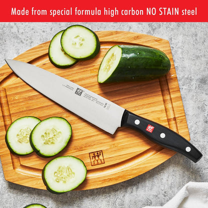 ZWILLING Twin Signature 7-Piece German Knife Set with Block, Razor-Sharp, Made in Company-Owned German Factory with Special Formula Steel perfected for almost 300 Years, Dishwasher Safe
