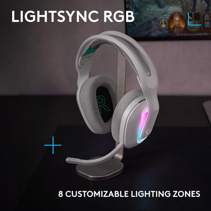 Logitech G522 Lightspeed Wireless Gaming Headset, Full-Band Mic, Advanced Audio, Tri-Connect (Lightspeed, Bluetooth, USB A to C), LIGHTSYNC RGB, for PC & Nintendo Switch/Switch 2 - White