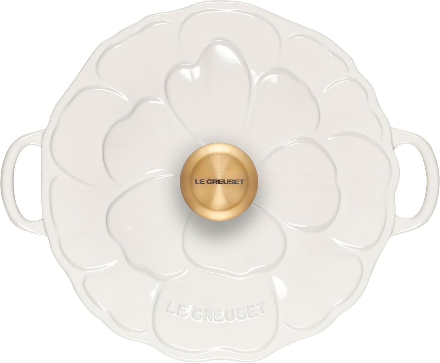 Le Creuset Enameled Cast Iron Signature Petal Braiser, 2.25 qt., White w/Gold Knob