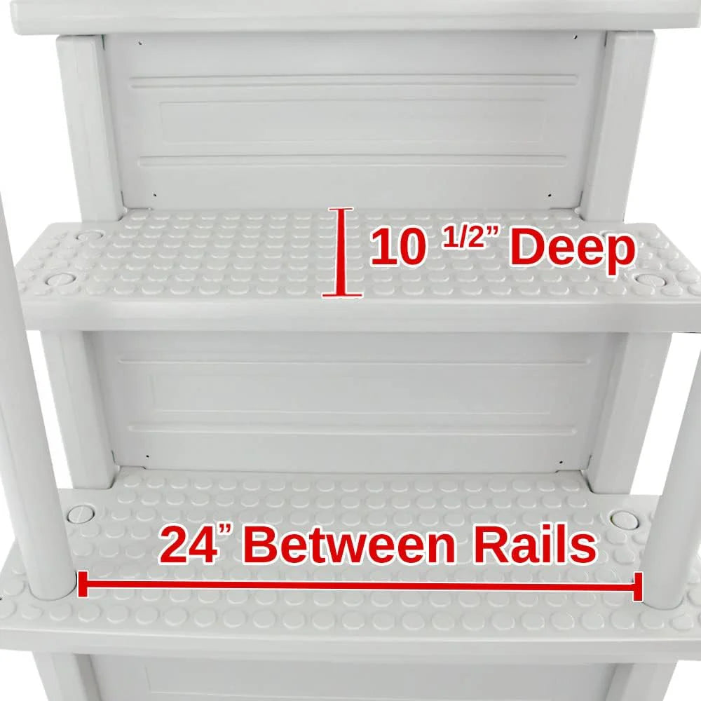Select Anti-Slip in-Pool Steps | Gray | for Above Ground Swimming Pools | Can Mount to Decks 48" to 54" H | Safety Stairs Capacity Up to 300 lbs
