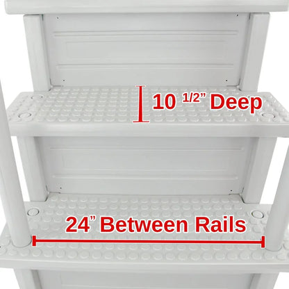 Select Anti-Slip in-Pool Steps | Gray | for Above Ground Swimming Pools | Can Mount to Decks 48" to 54" H | Safety Stairs Capacity Up to 300 lbs