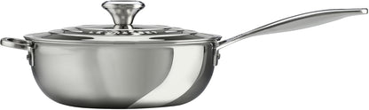 Le Creuset Tri-Ply Stainless Steel 3.5 Quart Saucier Pan