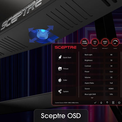 SCEPTRE 34-Inch Curved Ultrawide WQHD Monitor, 180Hz
