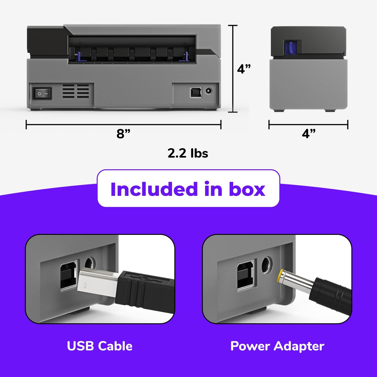 ROLLO USB Shipping Label Printer - 4x6 Thermal Label Maker